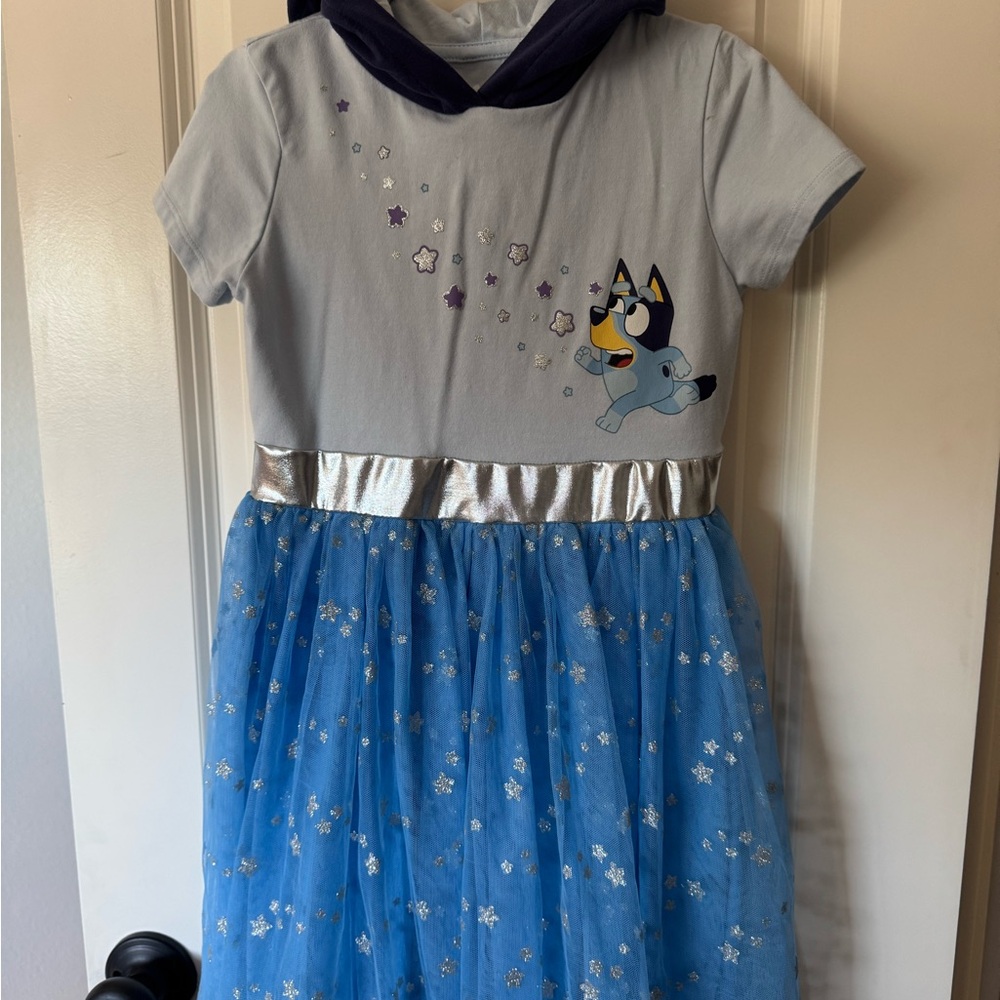 Bluey Blue Dress with Silver Accents